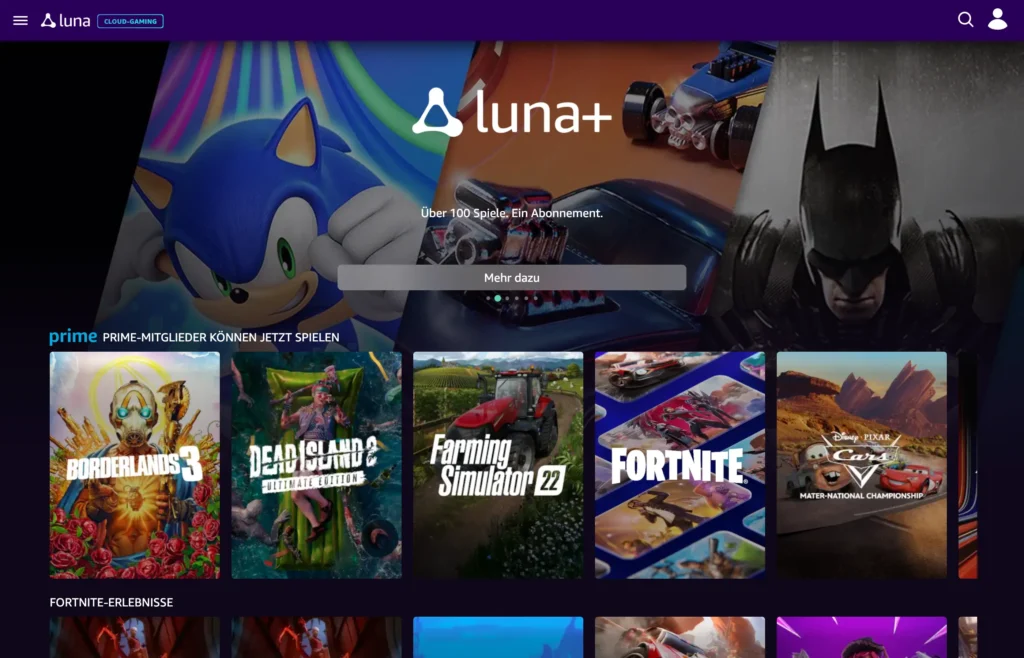 Cloud Gaming die 9 besten Dienste 1 amazon luna cloud gaming anbieter