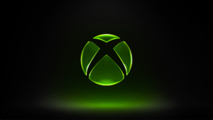 Grünes Xbox-Logo auf schwarzem Hintergrund