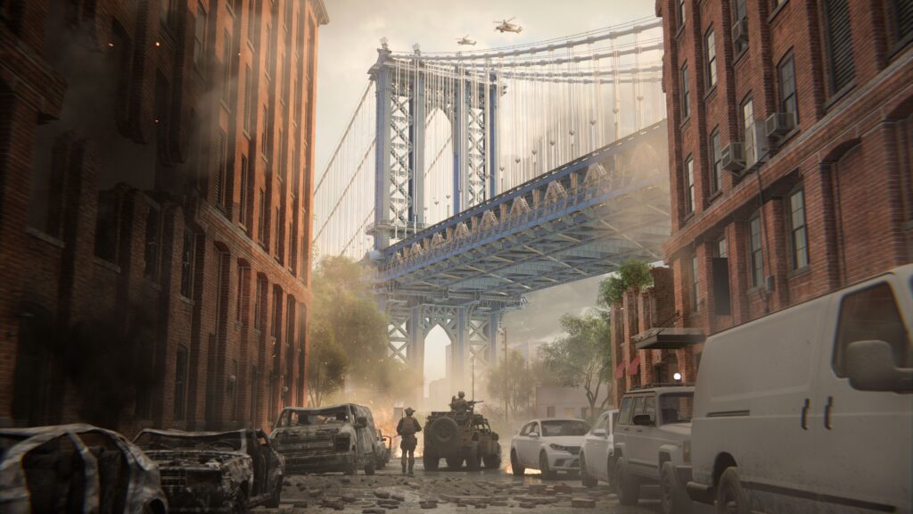 Infanterie in Battlefield 6 rückt durch die zerstörten Straßen von New York vor