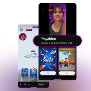 YouTube Playables in der YouTube-App während eines Livestreams
