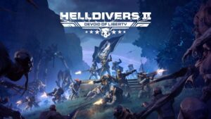 Helldivers 2 – Devoid of Liberty offizielles Key-Art mit Helldivern im Einsatz