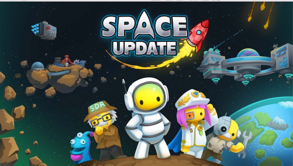 Wobbly Life Space Update – offizielles Key Art mit Wobblys im Weltraum