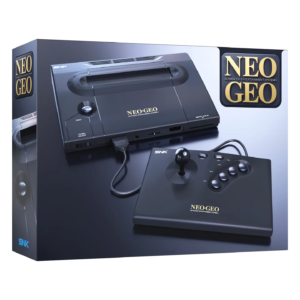 NEOGEO AES+ Konsole mit Verpackung und kabelgebundenem Arcade Stick