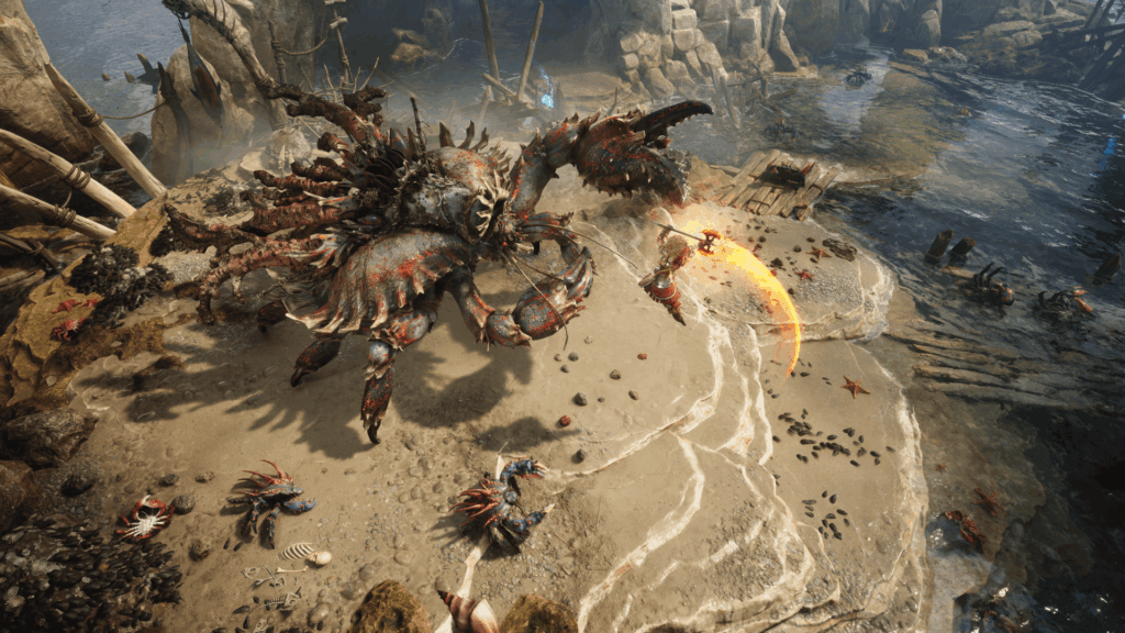 Titan Quest II – offizieller Screenshot mit Kampf in antiken Ruinen