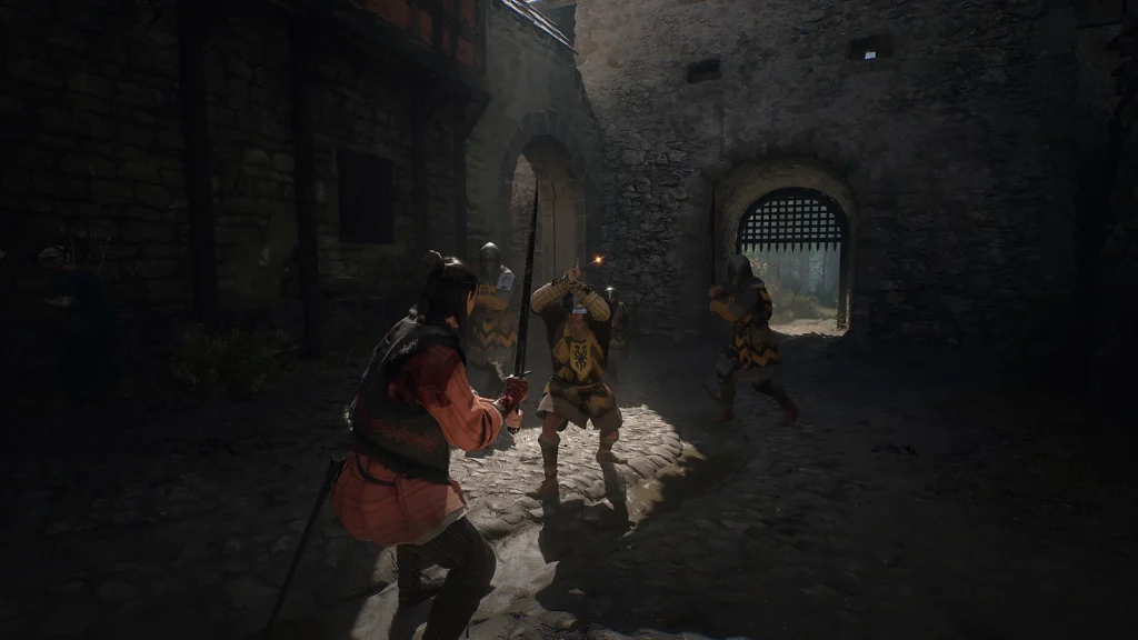 The Blood of Dawnwalker – Gameplay-Screenshot mit mittelalterlichen Soldaten