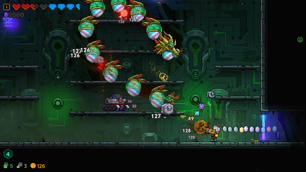 Neon Abyss 2 Gameplay mit beschworenem Drachen