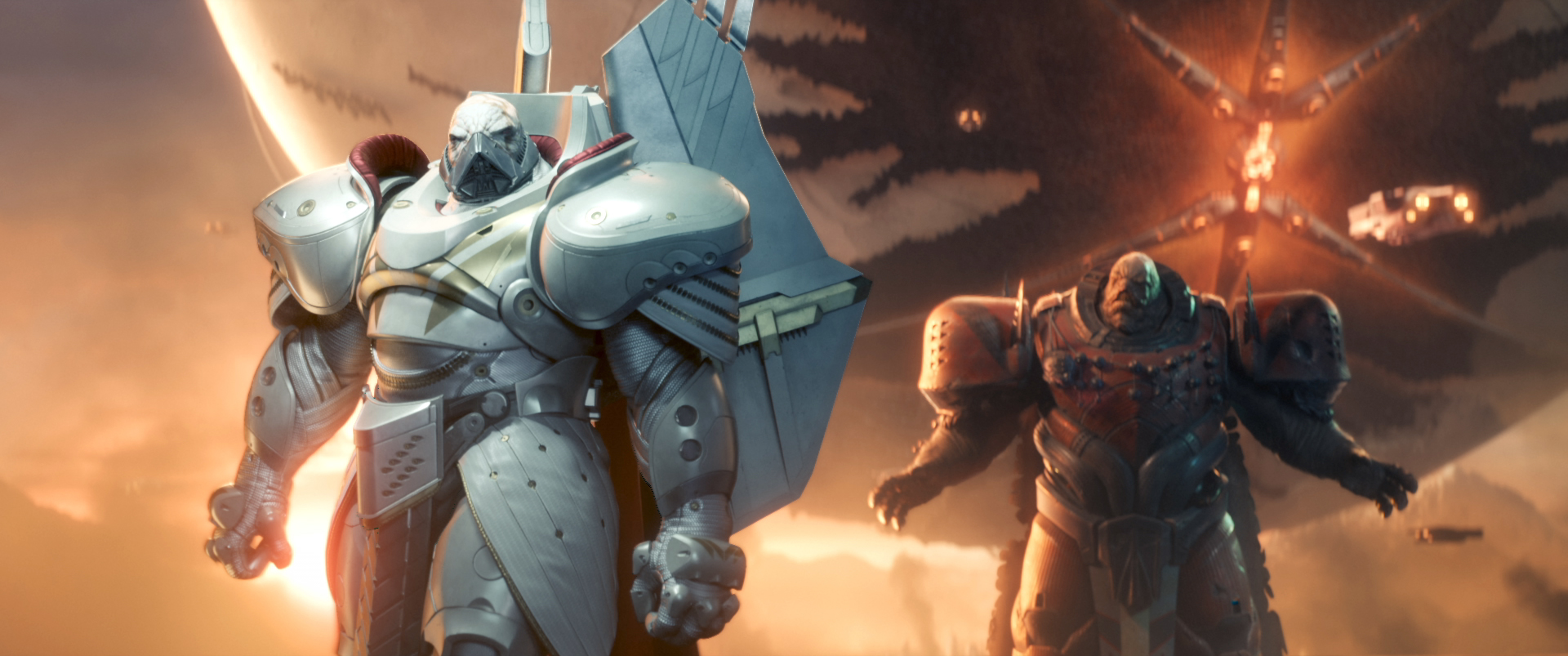 Destiny 2: Bungie bringt archivierte Kampagnen, Zielorte und Raids zurück 1 Destiny 2: Dominus Ghaul vor einer Kampfszene aus der Roten Schlacht