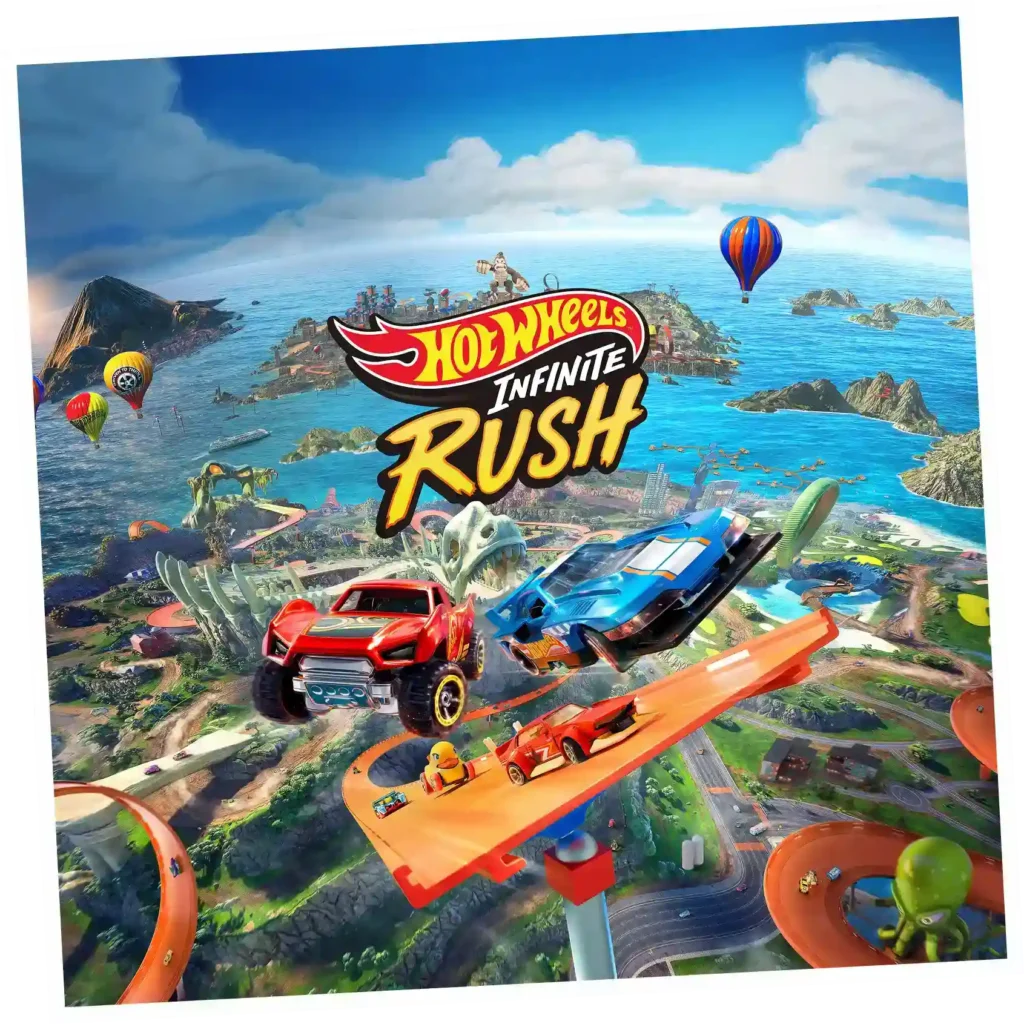 HOT WHEELS Infinite Rush – offizielles Produktmotiv mit Logo und Fahrzeugen