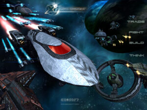 X²: The Threat – offizielles Egosoft-Wallpaper mit Raumschiffen