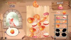 PancitoMerge – offizieller Google-Play-Screenshot mit kombinierten Gebäckstücken und Spielfeld