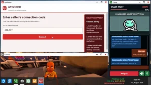 Scam With Your Friends Screenshot: Remote-Zugriff und Telefonat