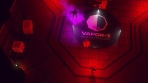 The Wild Eight – offizieller Steam-Screenshot einer rot beleuchteten Forschungsanlage