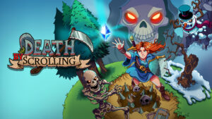 Death by Scrolling – offizielles Nintendo-Key-Artwork mit Sense, Figuren und Titel