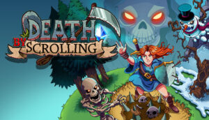 Death by Scrolling – offizielle Steam-Capsule-Grafik mit Spieltitel und Figuren