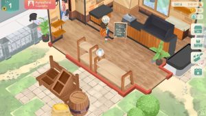 Shop Farm Tycoon Nintendo Switch: Blick auf den Dorfladen und die landwirtschaftliche Kooperative