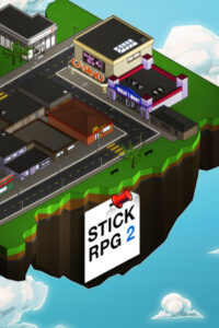Stick RPG 2 – offizielles Steam-Hochformat mit schwebenden Stadtinseln