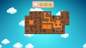 Tiny Biomes – offizieller PlayStation-Screenshot mit farbigen drehbaren Landschaftskacheln