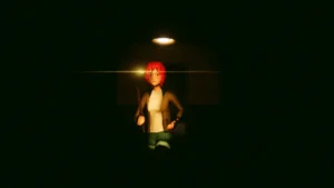 Sanguine – Kris in einem düsteren Gang, offizieller Entwickler-Screenshot