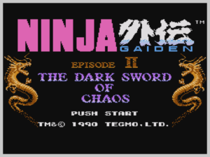 Console Archives Ninja Gaiden II – offizieller Titelbildschirm