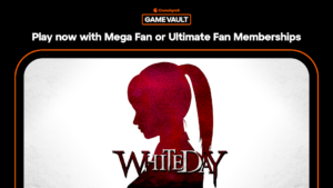White Day auf Crunchyroll Game Vault: offizieller mobiler Spiel-Screenshot mit Logo und Abohinweis