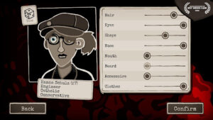 Through the Darkest of Times Android – offizielle Google-Play-Spielszene aus der Charaktererstellung
