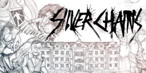 Silver Chains – offizielles Nintendo-Switch-Motiv mit Herrenhaus und geisterhaften Figuren