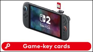 Offizielle Nintendo-Grafik zu Softwareschlüssel-Karten für Nintendo Switch 2.