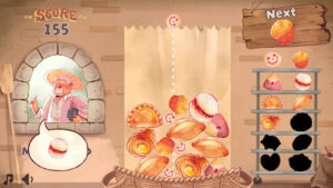 PancitoMerge – offizieller Google-Play-Gameplay-Screenshot: mexikanisches Gebäck im Merge-Puzzle mit Punktestand