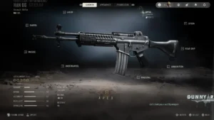 Waffenschmied aus Modern Warfare 4 mit HAN 86 und den Plätzen für Waffenaufsätze.