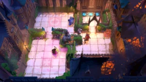 Offizieller Screenshot aus Order of the Sinking Star, der eine rätselbasierte Spielumgebung zeigt.