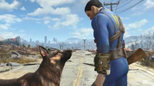Offizieller Bethesda-Screenshot aus Fallout 4. Die separate Community-Mod Detour ist auf diesem Bild nicht dargestellt.