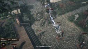 Eine mechanische Kriegsmaschine greift Samurai im Taktik-Rollenspiel Shadow of the Road an.