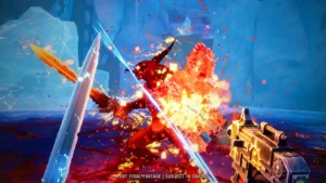 Offizieller Kampfscreenshot aus Warhammer 40,000: Boltgun 2 mit Retro-Pixelgrafik.