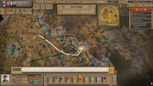 Offizieller Battleplan-Screenshot mit einer taktischen Operationskarte aus dem Zweiten Weltkrieg.