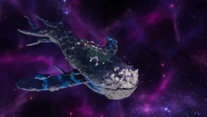 Siedlung auf dem Weltraumwal Kewa in Beyond These Stars