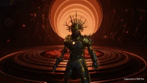 Arjun mit goldener Krone und Rüstung in Saros nach dem Zenith-Update.