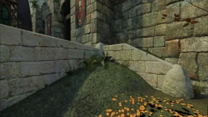 Steinerne Burgruine aus einem frühen Dark-Messiah-RTX-Grafiktest des Community-Edition-Teams.