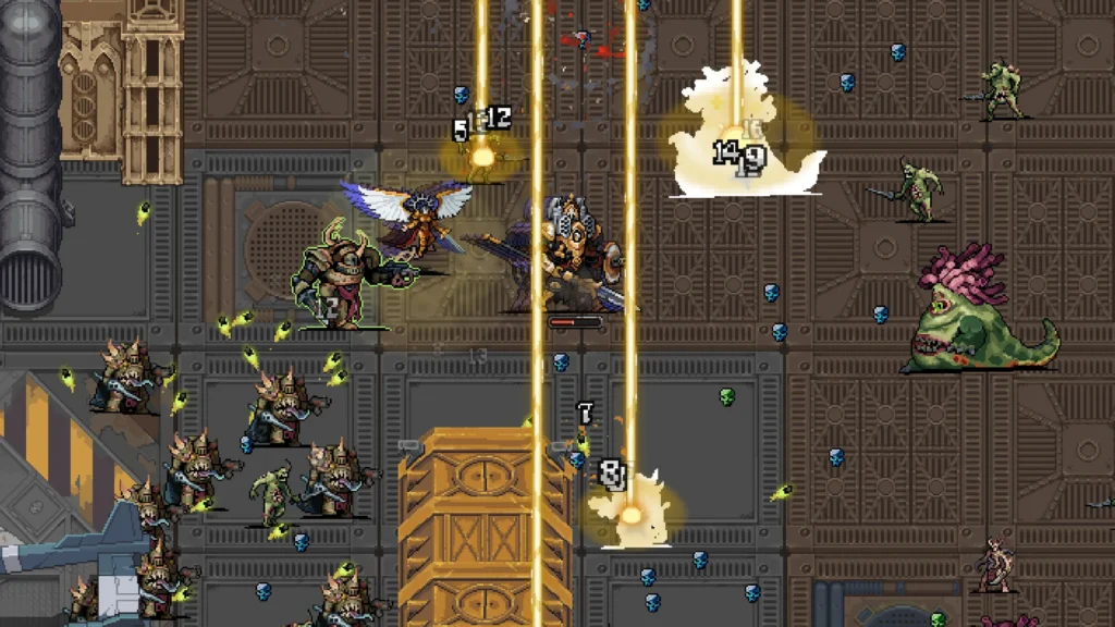 Weitere offizielle Spielszene mit Warhammer-Survivors-Gegnerwellen