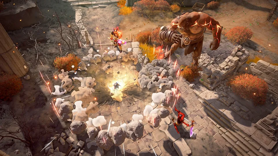 Eine Kampfszene gegen einen Zyklopen aus The Lost Gods.